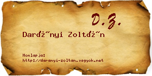 Darányi Zoltán névjegykártya